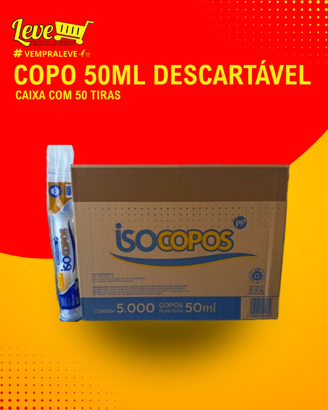 Copo 50ml Descartável (Caixa 50 tiras)